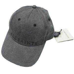 NWT AllSaints Baseball Cap - Large Logo Washed Black Denim